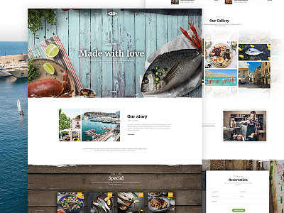 Seafood restaurant ui webdesign