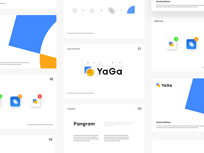 YaGa app - Brand Guidelines brandguidelines brandidentity branding businesscard design graphicdesign icondesign icons logo