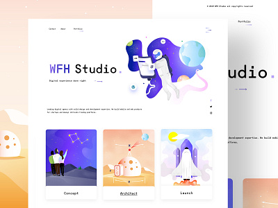 WFH Studio - Web Design & Illustrations design illustration illustrations landingpage landingpagedesign space studio ui uiux userinterfacedesign ux vector web webdesign webdesigner