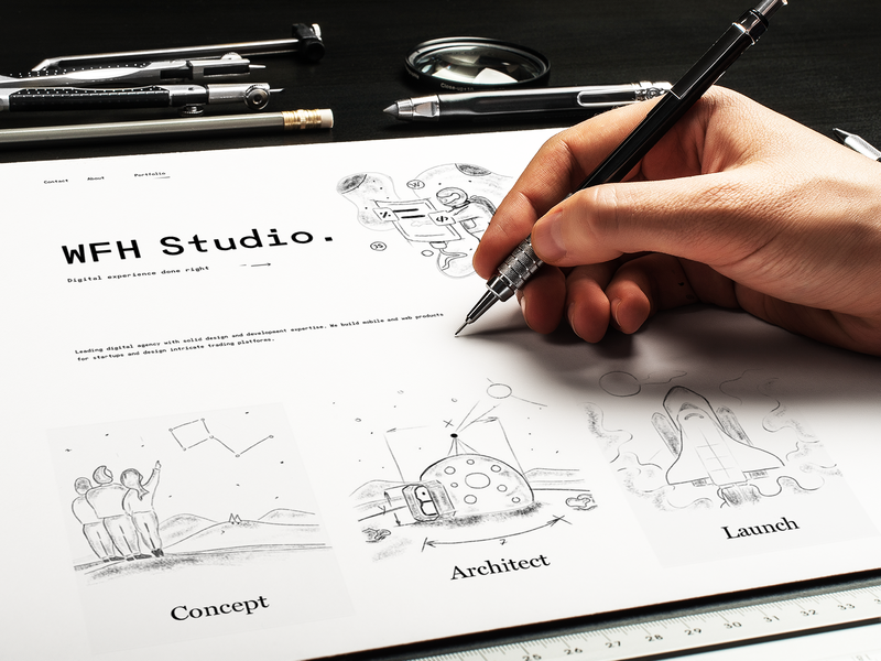 WHF Studio - Layout & Illustrations Process (sketches) design drawing illustration illustrations landingpage layout sketches sketches layout ui ui ux uiux userinterfacedesign ux webdesign webdesigner