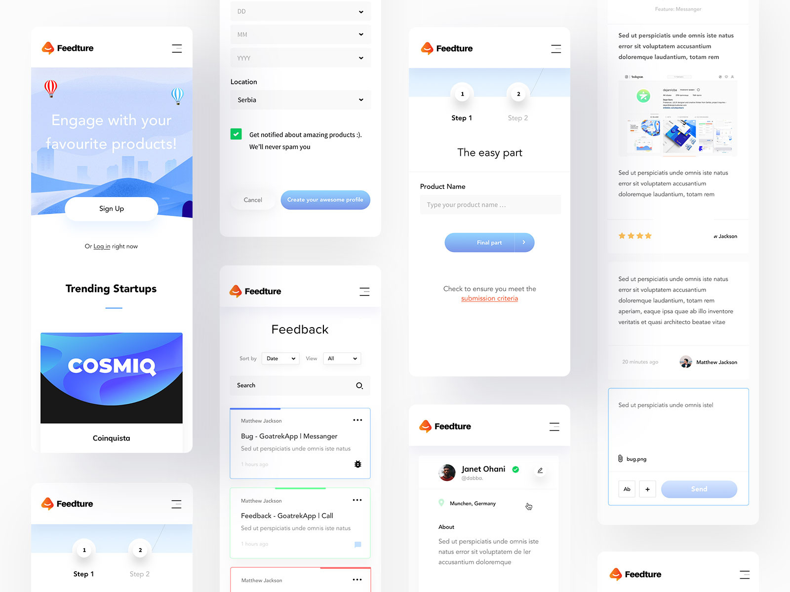 Dribbble example mobile