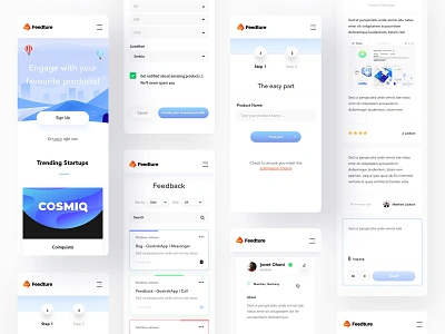 Feedture - Mobile - UI/UX Design design illustrations ui uiux userinterfacedesign userinterfaces ux web webdesign webdesigner