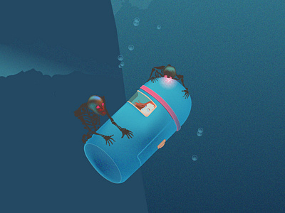 Dead Aquatic gradient grain illustration illustrator