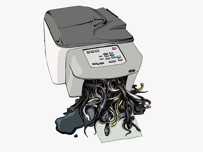Common Printer Error drawing illustration illustrator ink