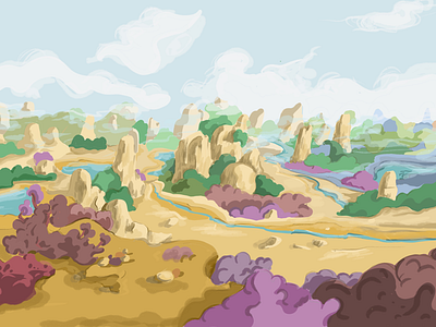 Landscape sketch comic book graphic novel illustration landscape procreate