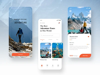 Adventure Tour App booking app travel ui ux