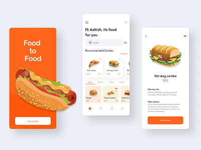 Food Delivery App delivery app food app minimal ui ux