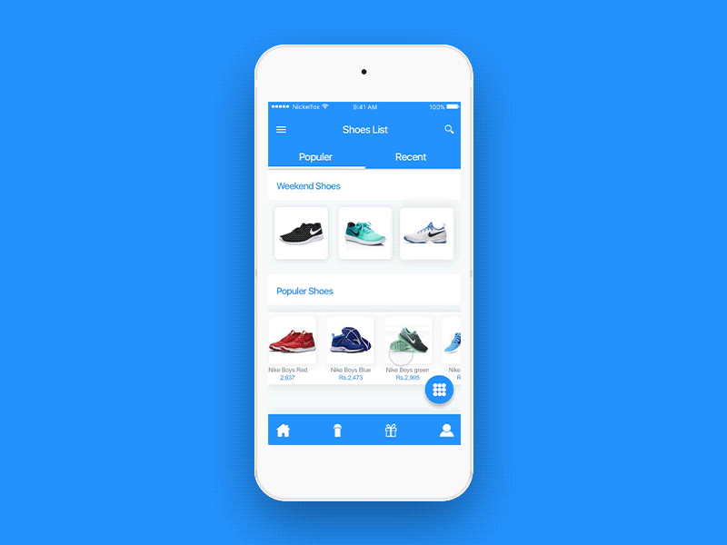 Shoe Shopping android animation app books gif ios iphone mobile principle review ui ux