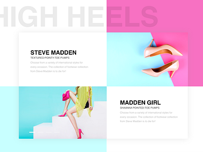 Minimal Fashion Section colorful design ecommerce high heels minimalism section ui webpage