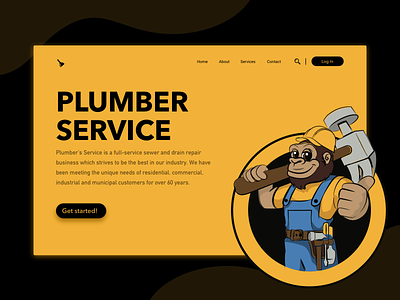Plumber service design illustration landingpage services uiux vector