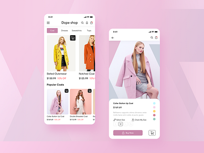 Women's Clothing App coat ecommerce app ios ui ux woman