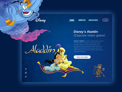 Disney s Aladdin Game Webpage aladdin game disney game ui ux website