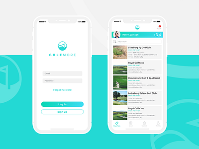 Golf More App app branding golf logo mobile design ui ux