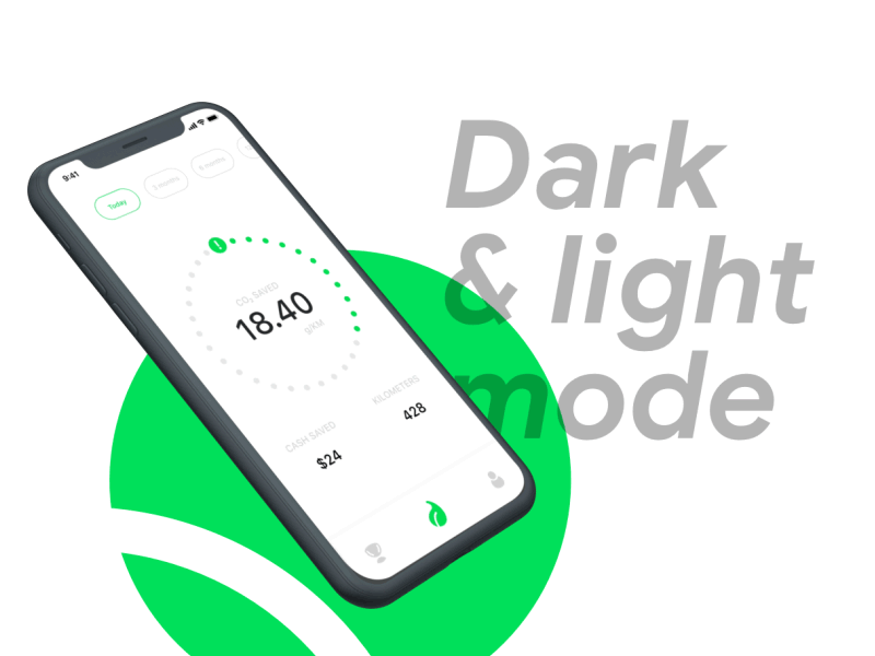 Dark & light mode in a driver's app concept