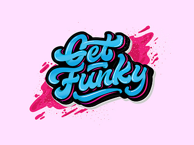 yo-yo get funky! custom design drawn hand lettering type