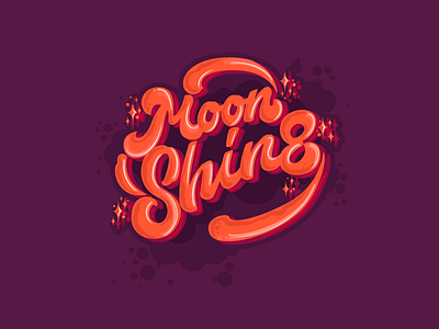 Moon Shine custom design drawn hand lettering type