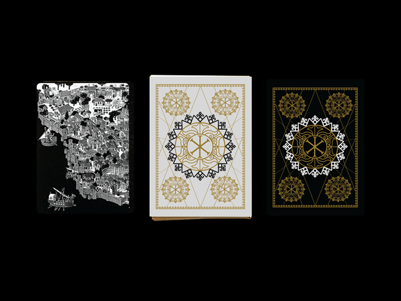 Drbl ancient black byzantine cards design gold greece playingcards