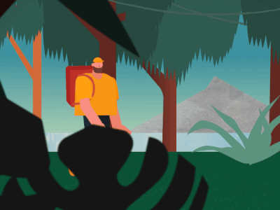 Walking man animation character forest gif motion travel walkcycle