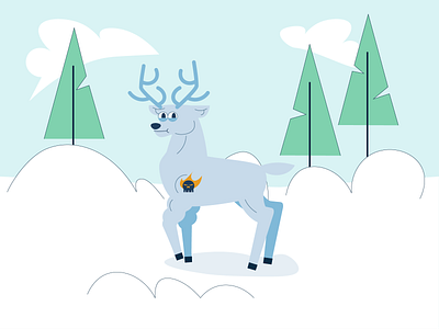 An authoritative deer animal deer funny character idea illustration illustrator strong tattoo vector winter