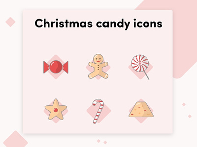 Christmas candy icons design freebie icons design icons pack illustration sketch