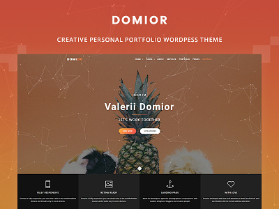 Domior - Creative Personal Portfolio WordPress Theme custom customizer designer personal responsive theme themeforest ui ux web wptheme