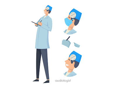 Medical character - Audiologist cartoon character flat illustration medical character medicine trendy people ui