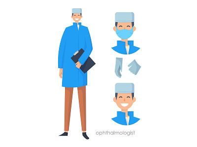Medical character - Ophthalmologist cartoon cg character design flat illustration illustration series medical character medicine trendy people