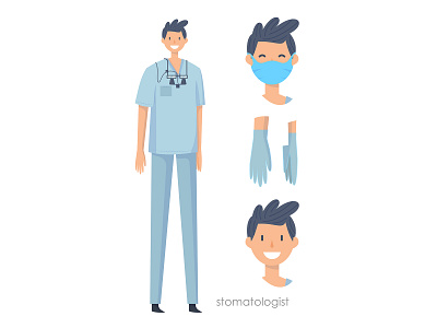 Medical character - Stomatologist cartoon character flat illustration illustration series medical character medicine trendy people