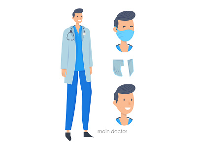 Medical character - Main doctor cartoon character design doctor flat illustration illustration series medical character medicine trendy people vector