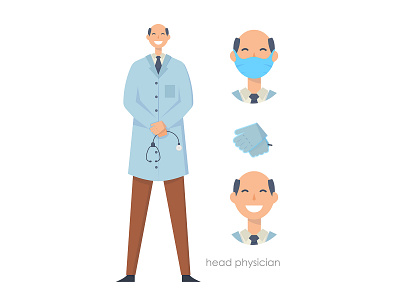 Medical character - Head physician cartoon cg art character doctor flat illustration illustration series medical character medicine trendy people vector