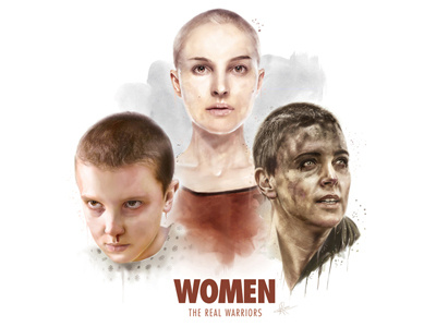 WOMEN. THE REAL WARRIORS. POSTER. cintiq digital art digital painting illustration portrait poster