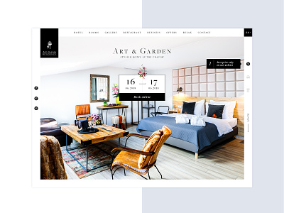 Art&Garden Web Design black and white design hotel italic minimal ornamental webdesign website