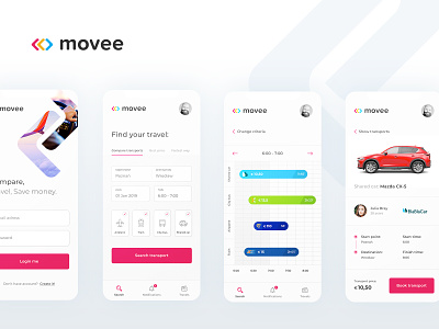 Movee - transport comparing app application branding design flat logo minimal mobile mobile app mobile app design ui user experience user interface ux