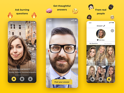 Ask pursuit iOS mobile app answer app branding design forum ios mobile product design question ui ux video