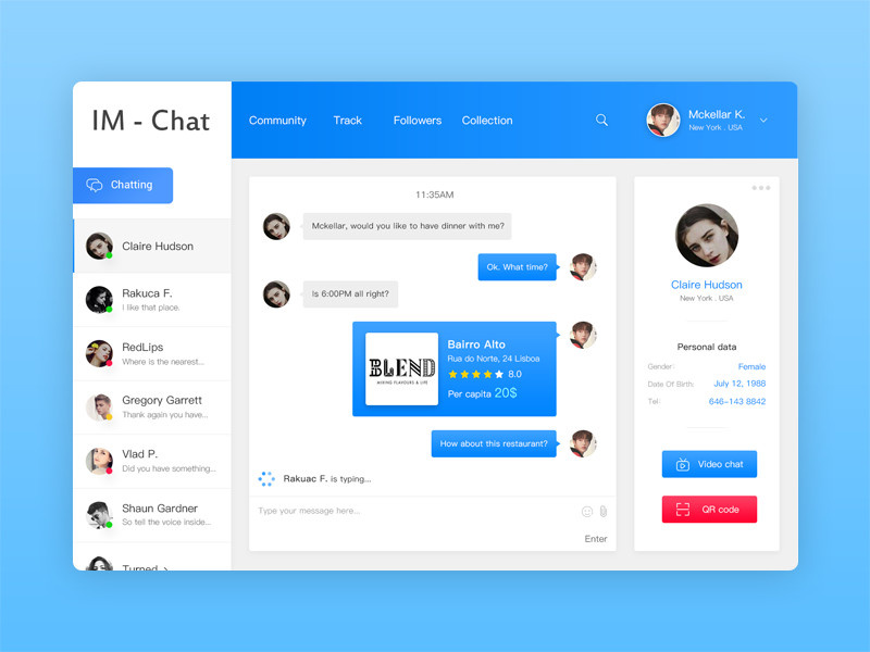 IM-Chat by Yannik on Dribbble