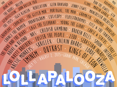 Lollapalooza 2015 Poster Design concert festival lollapalooza music poster