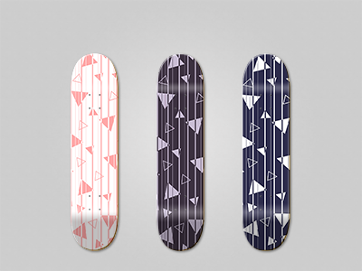 Skateboards color palette contrast geometrical longboard mockup shape layers skateboard