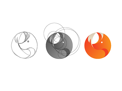 Fox mark brand branding circle fox grid icon iconic identity logo mark symbol type