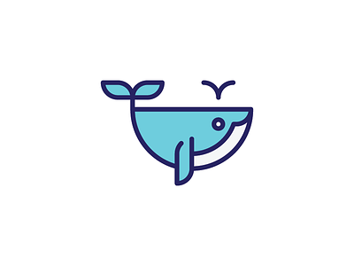 Whale Mark brand branding icon iconic identity logo mark sea symbol type whale