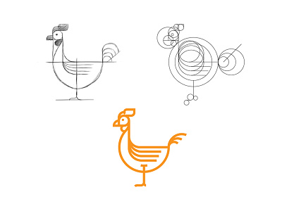 Rooster Mark construction brand branding chicken circle grid icon identity logo mark rooster symbol type