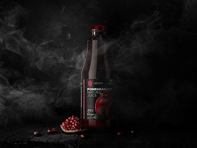 Organic pomegranate juice packaging design