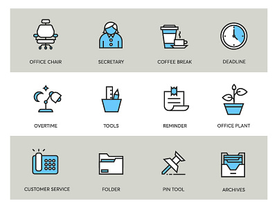 Office Icons flat design icons office set