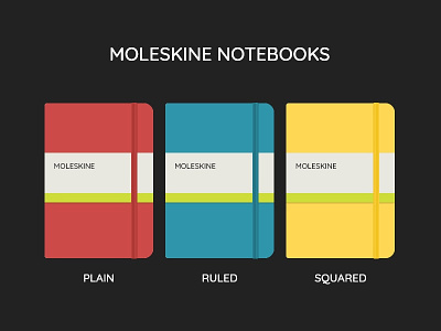 Moleskine Notebooks flat design moleskine notebook