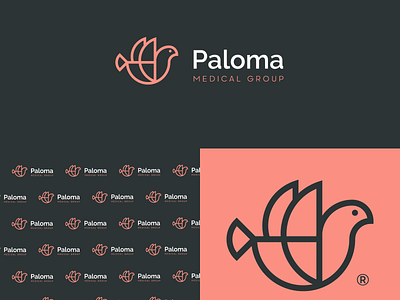 Paloma Medical Group | Logomark Design brand brand identity dove icon illustration lineart logo logomark mark medicine minimal paloma peace symbol typography vector