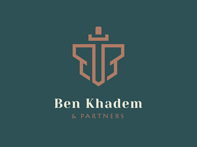 Ben Khadem | Logomark art brand identity branding corporate defense identity law law logo logo logo design luxury mark minimal shield strong sword symbol