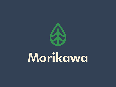 Morikawa | Logomark brand brand identity clean cleaning drop forest healthy food hygiene icon illustration lineart logo logomark mark minimal modern river symbol typography vector