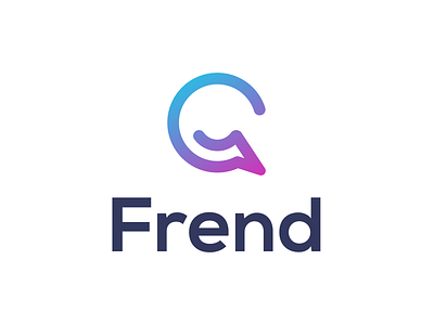 Frend | Logomark app brand brand identity bubble chat conversation gradients icon illustration logo logomark mark minimal software symbol tech typography vector virtual assistant