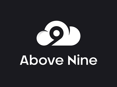 Above Nine | Logomark 9 above beyond branding cloud food holding icon identity logo logomark mark minimal monochromatic negative space nine sharp symbol