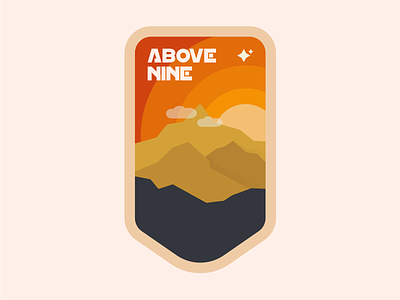 Above Nine | Badge above art badge brand crest digital emblem holding icon identity landscape logo logomark mountains restaurant symbol