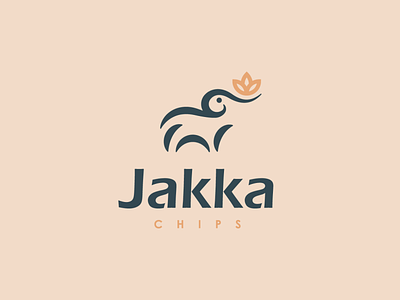 Jakka Chips | Logomark brand brand identity chips food fruit icon identity illustration jackfruit lineart logo logomark mark snack symbol tropic